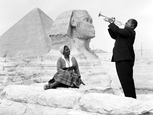 Louis Armstrong Wife Sphinx Pyramids Egypt 1961 Wall Print Poster
