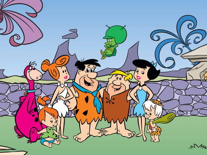 The Flintstones Characters Family Cool Cartoon Art Print Poster