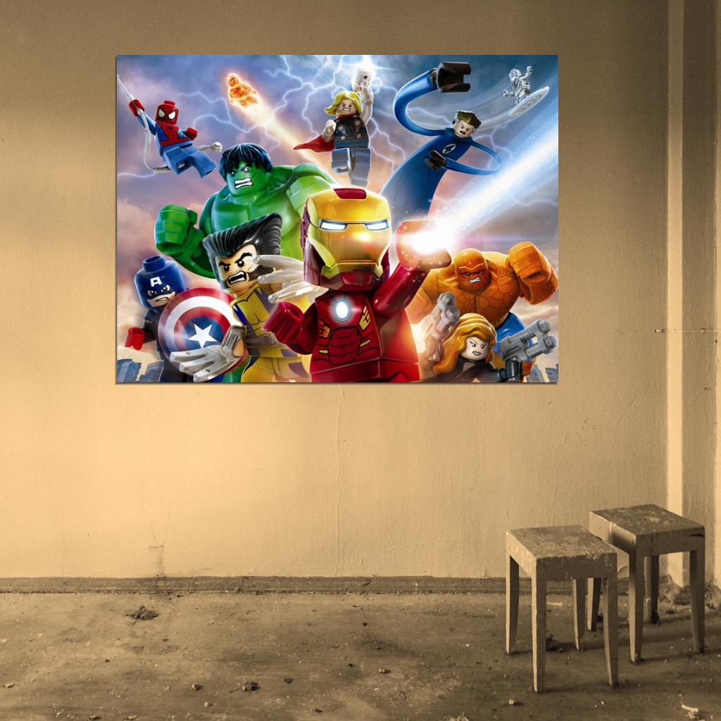 Lego Superheroes Characters Kids Art Print Poster