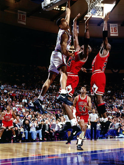 John Starks Dunk Chicago Bulls New York Knicks Wall Print Poster