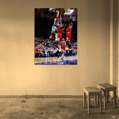 John Starks Dunk Chicago Bulls New York Knicks Wall Print Poster