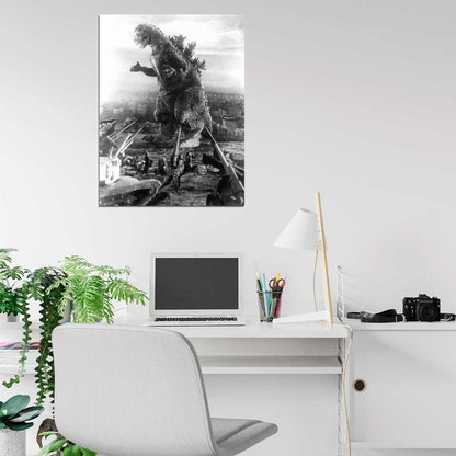 Godzilla 1954 Vintage Movie BW Wall Print Poster