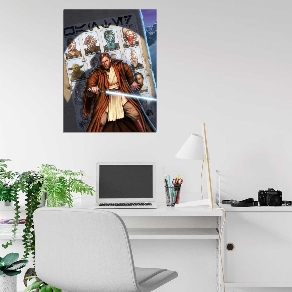 Obi-Wan Kenobi Tatooine Jedi Lightsaber Star Wars Wall Print Poster