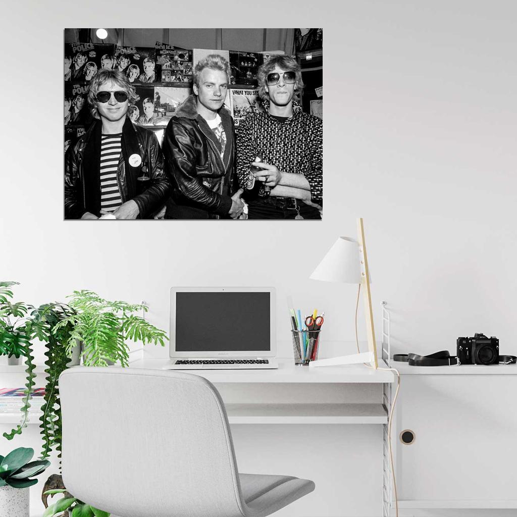 The Police Rock Music Band Vintage BW Wall Print Poster