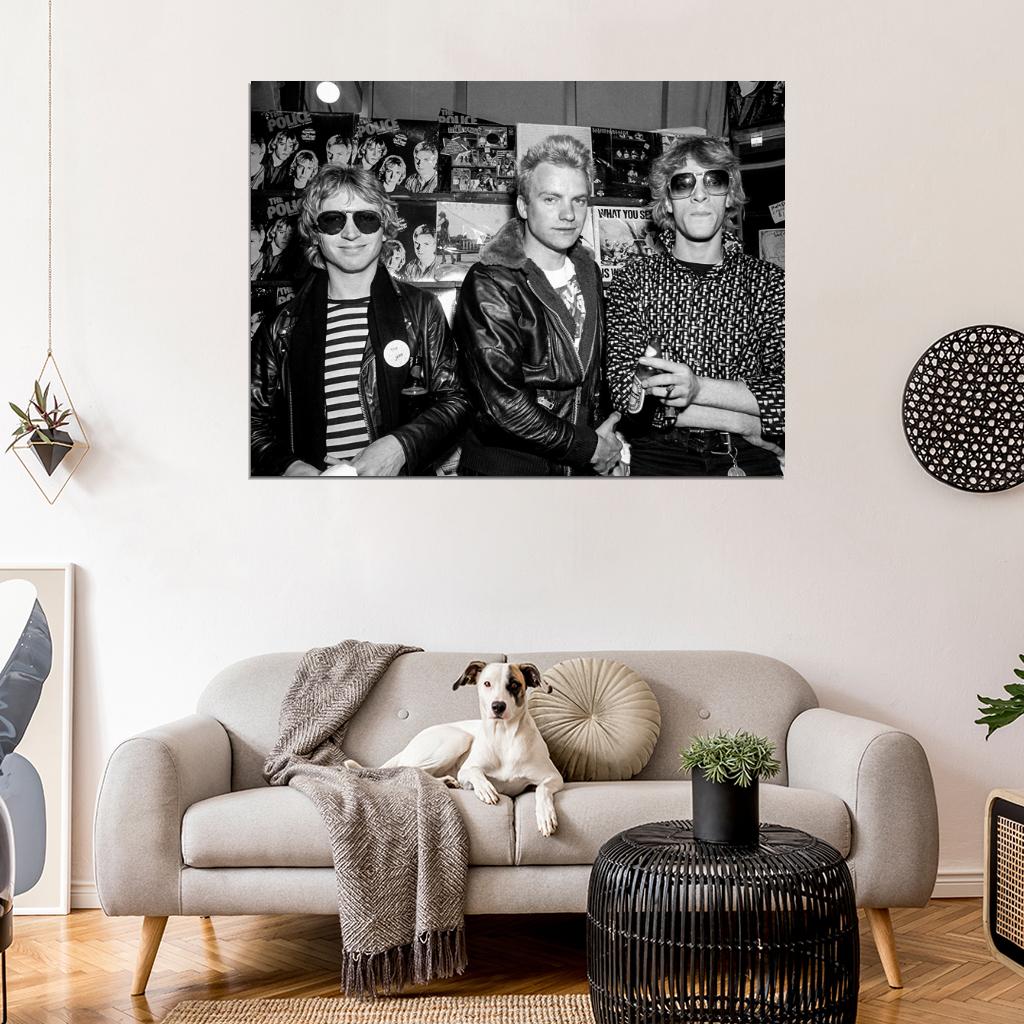 The Police Rock Music Band Vintage BW Wall Print Poster