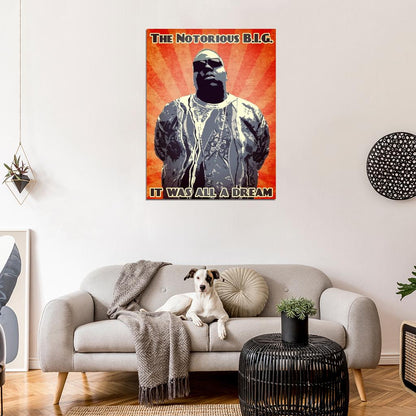 The Notorious B.I.G. Rapper Biggie Smalls Rap Hip-Hop BIG Vintage Art Print Poster