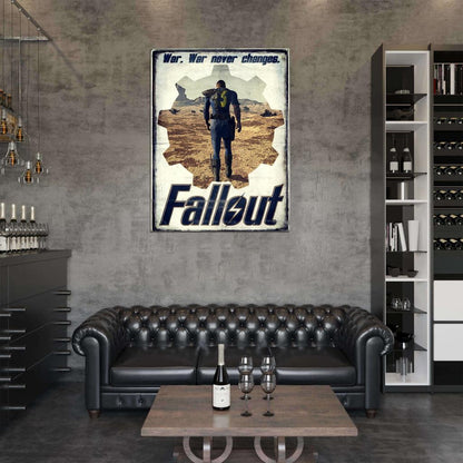 WAR NEVER CHANGES Vault Dweller Fallout Desert Wasteland Print Poster