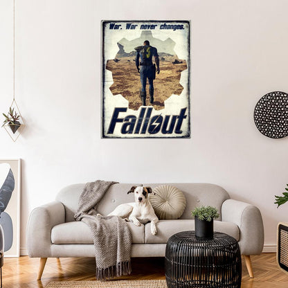 WAR NEVER CHANGES Vault Dweller Fallout Desert Wasteland Print Poster