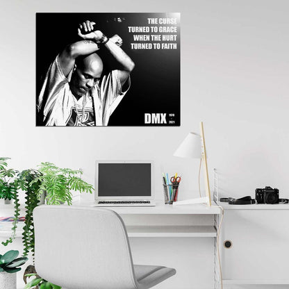 DMX Quote RIP 1970-2021 BW Hip-Hop Rap Music Singer Portrait Poster