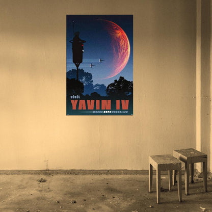 YAVIN IV 4 Moon Planet Star Wars Travel Vintage Retro War Wall Art Decor PRINT POSTER