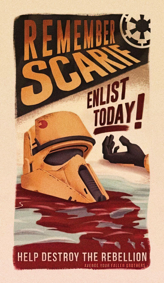 Galactic Empire Enlist Today Helmet Scarif Star Wars Propaganda Army Vintage Retro Wall Art Decor PRINT POSTER