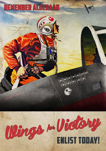 Enlist Today Wings for Victory Rebel Alliance Star Wars Propaganda Vintage Retro Wall Art Decor PRINT POSTER