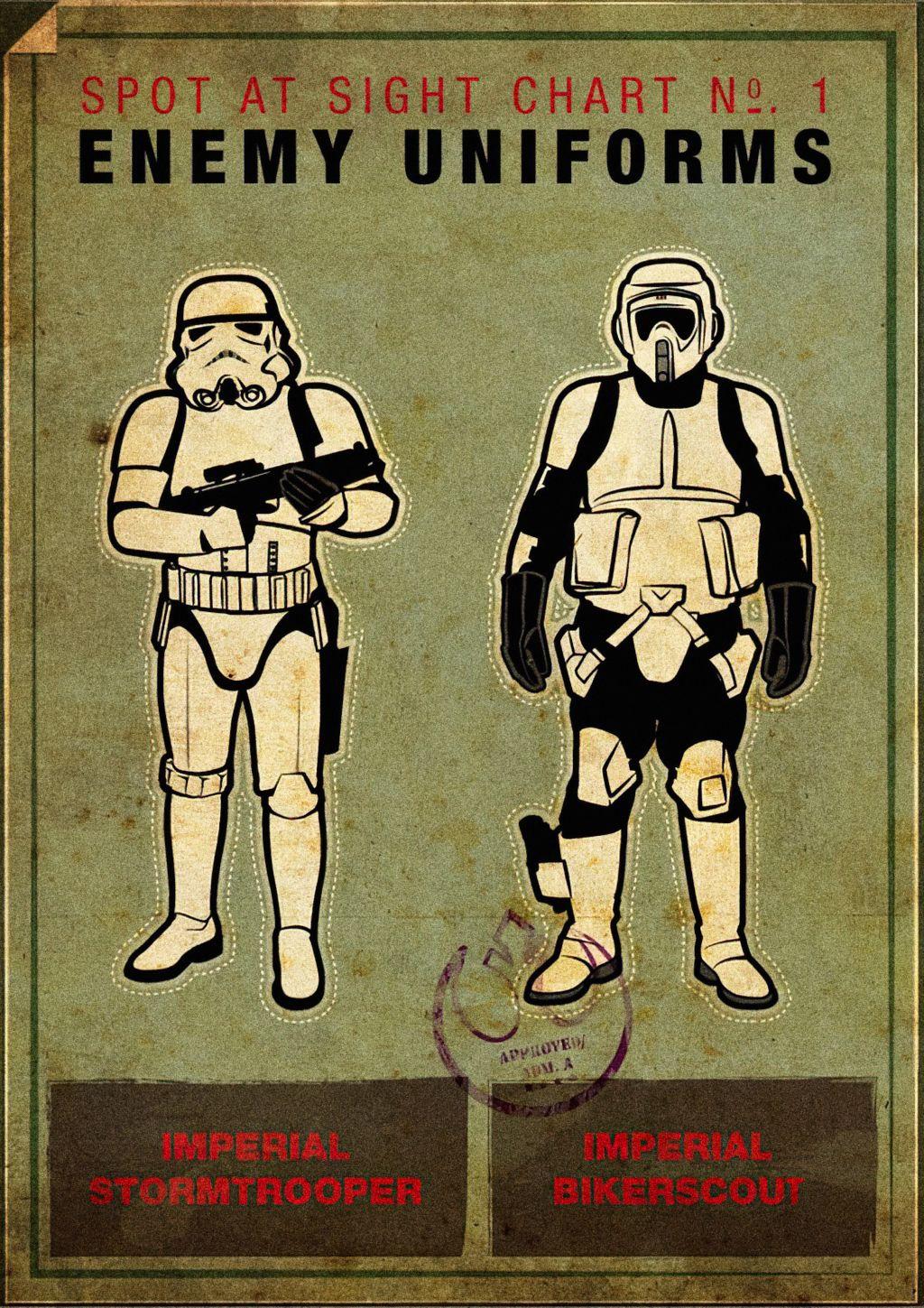 Imperial Stormtrooper Bikerscout Rebel Star Wars Propaganda Army Vintage Retro Wall Art Decor PRINT POSTER